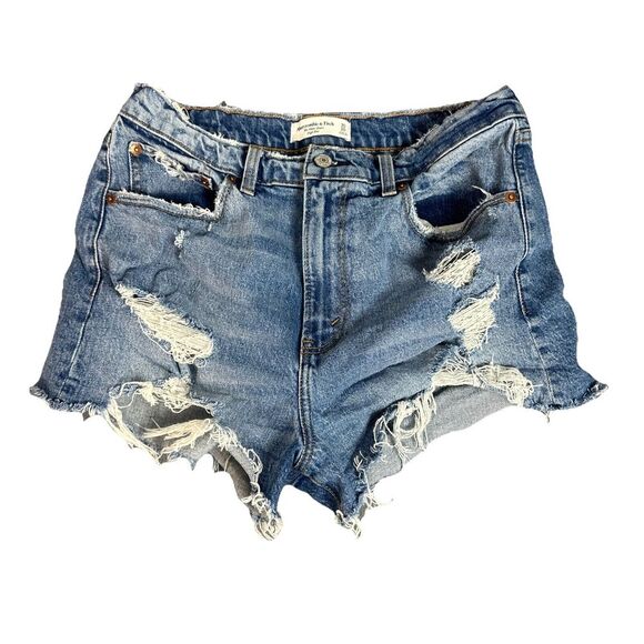 Abercrombie & Fitch Pants - Abercrombie & Fitch The Mom Short High Rise Blue Jean‎ Shorts Size  4 / 30